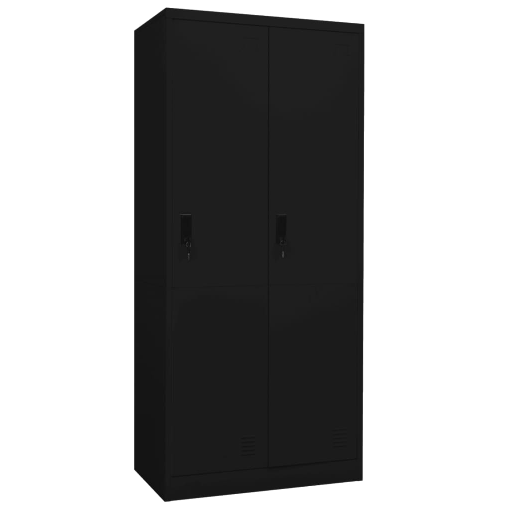 VALERIE 2 Door Wardrobe Black - 80cm