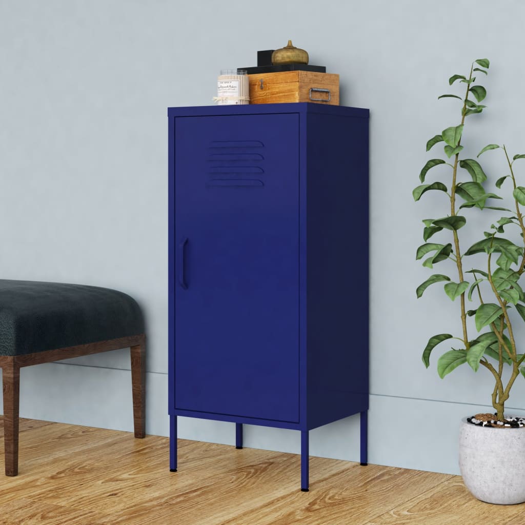 Storage Cabinet Navy Blue 42.5x35x101.5 cm Steel