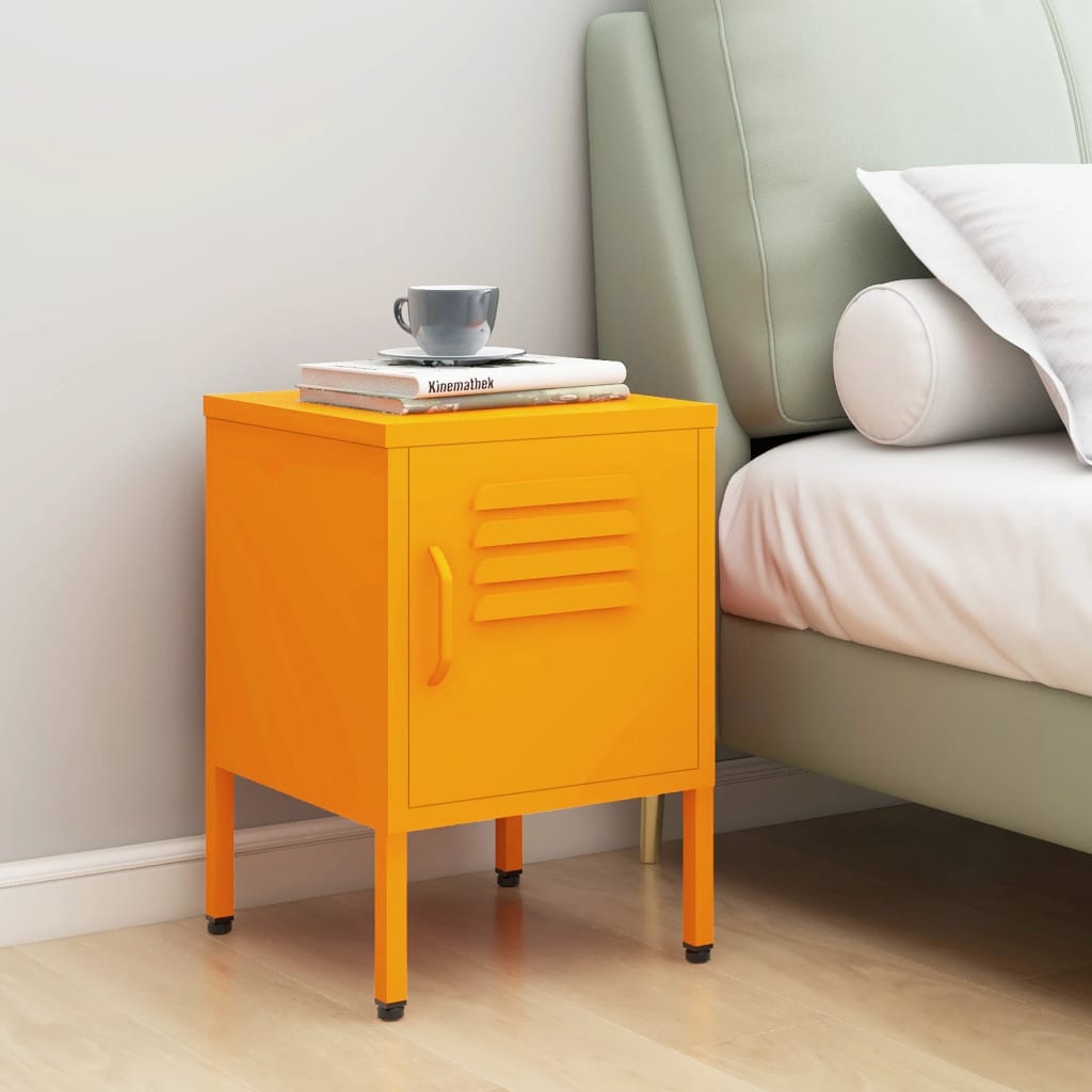 Bedside Table - MAYER Vic Nightstand Mustard yellow 35cm