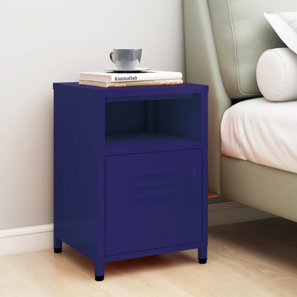 Bedside Table - MAYER Ty Nightstand Navy blue 35cm