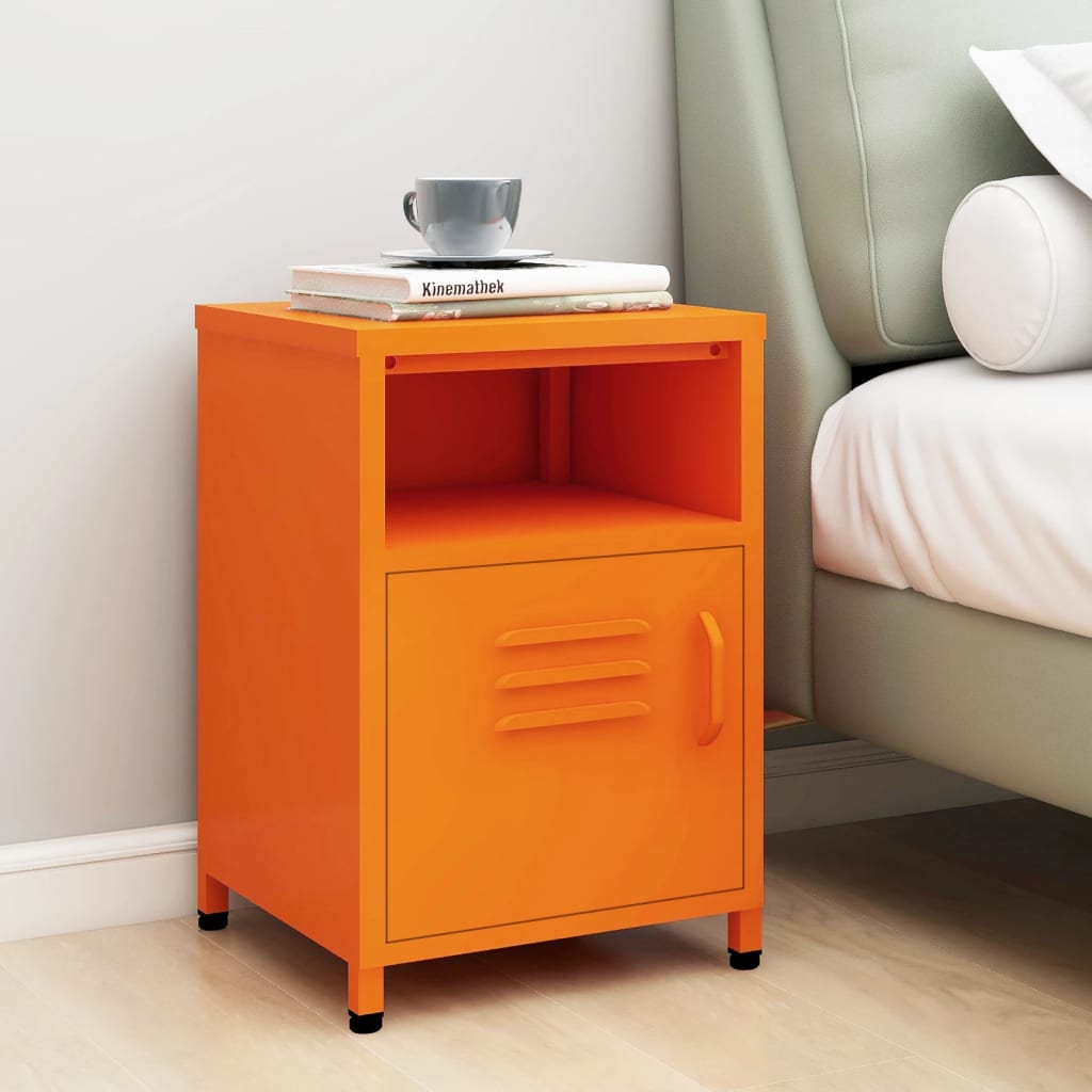 Bedside Table - MAYER Aven Nightstand Orange 35cm
