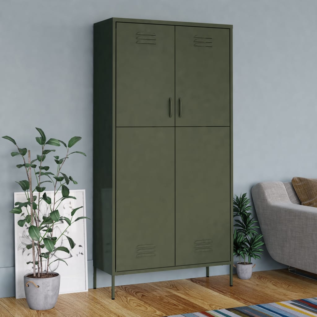 ASPEN 2 Door Wardrobe Olive Green - 90cm