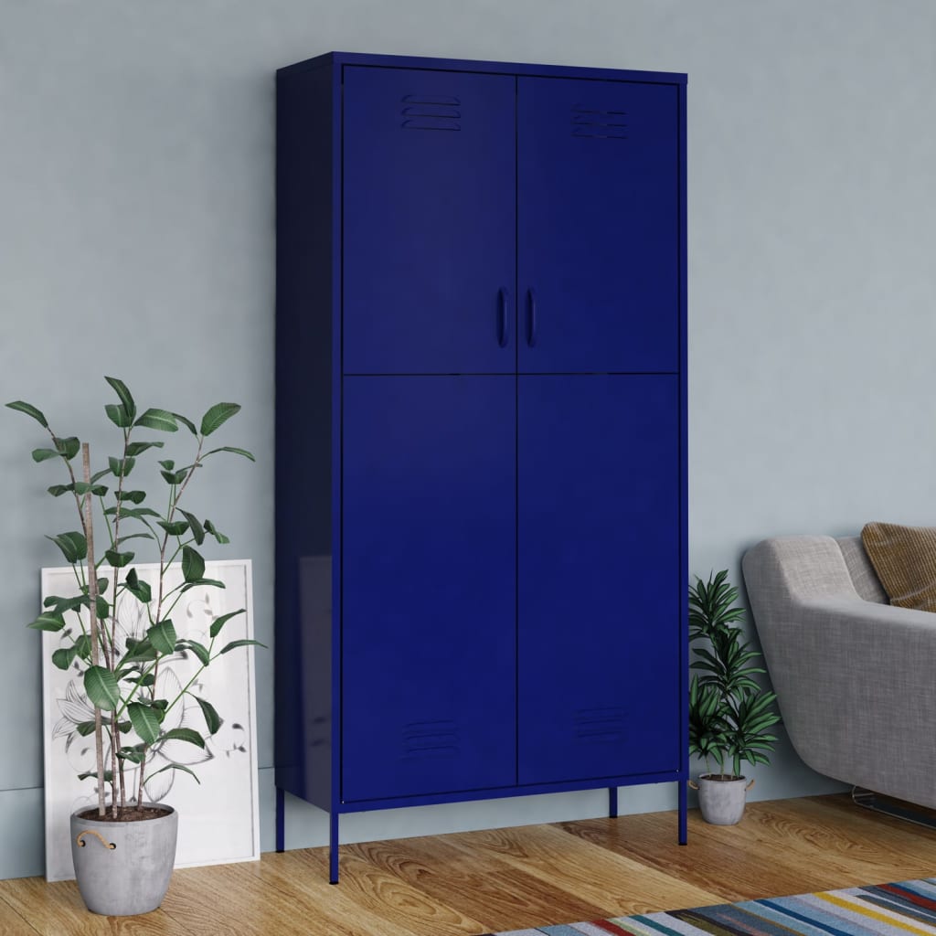 ASPEN 2 Door Wardrobe Navy blue - 90cm