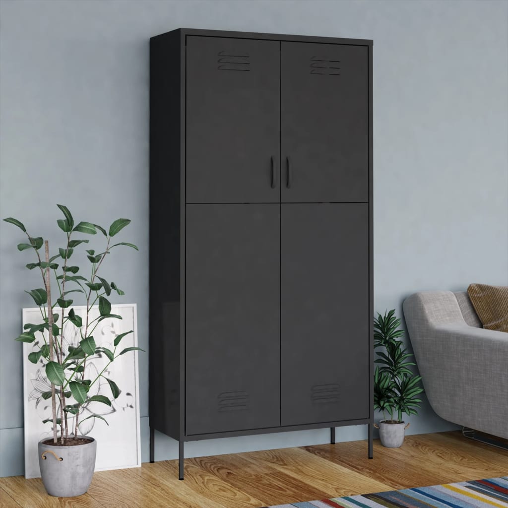 ASPEN 2 Door Wardrobe Anthracite - 90cm