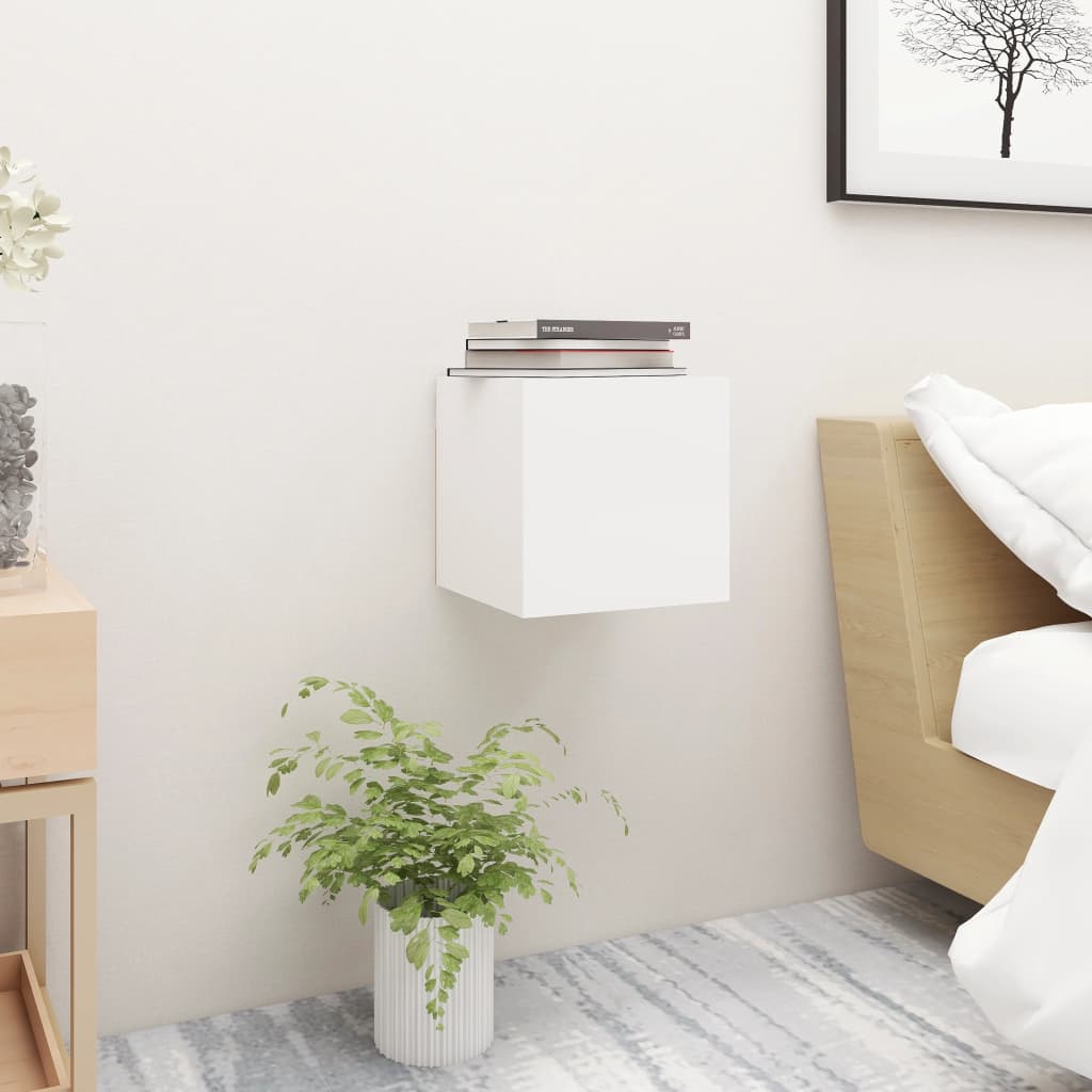 Bedside Table - WELLAND Nightstand White 30.5cm