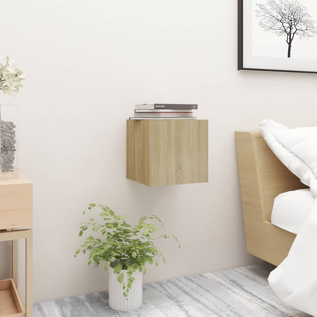 Bedside Table - WELLAND Nightstand Sonoma Oak 30.5cm