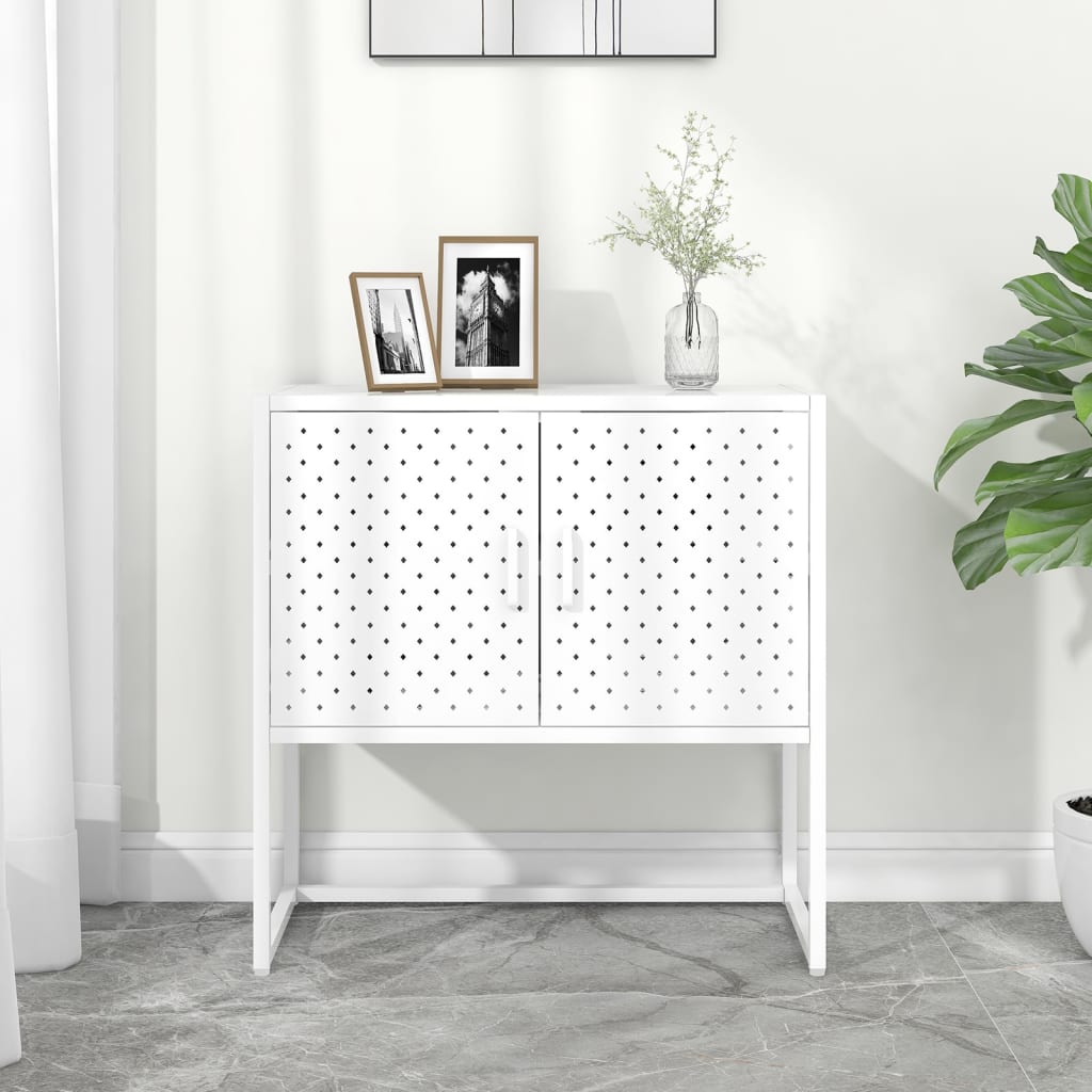 Sideboard White 75x35x75 cm Steel