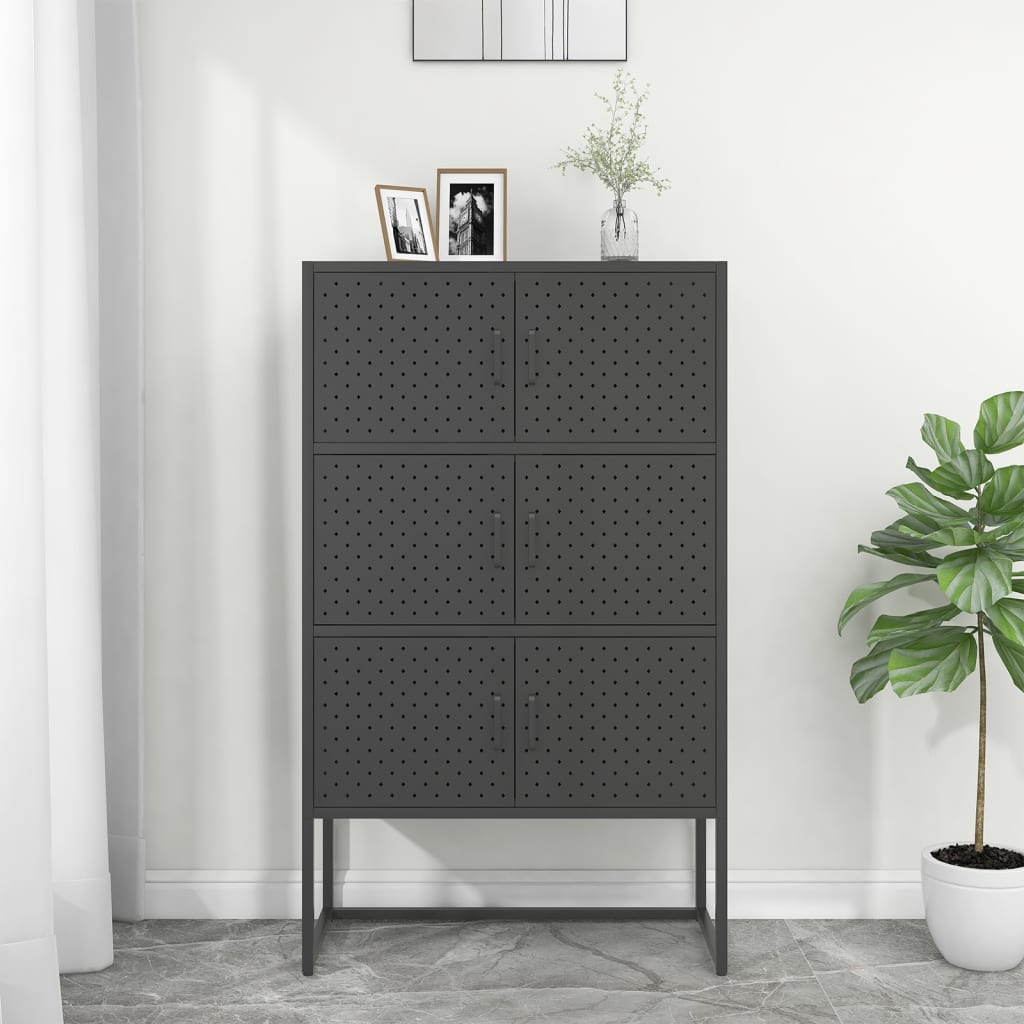 Highboard Anthracite 80x35x135 cm Steel