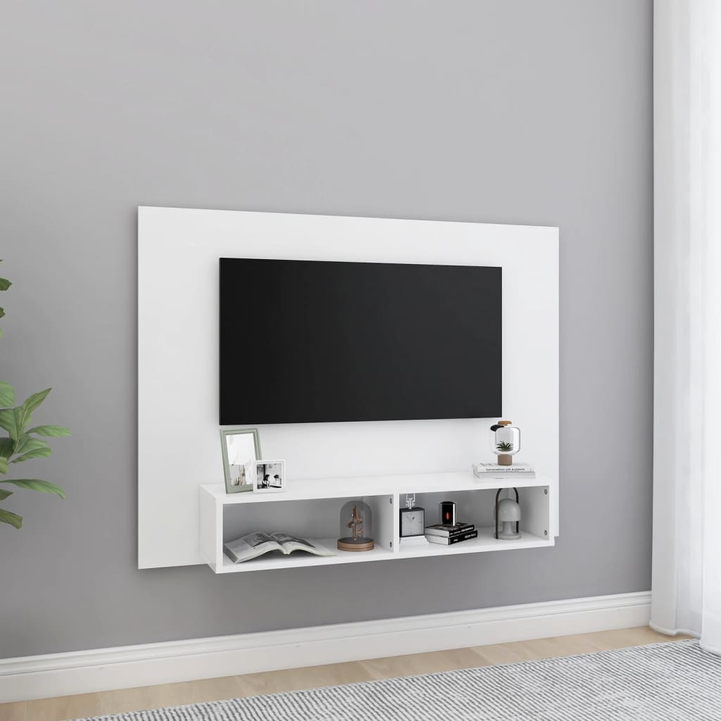 Wall TV Cabinet White 120x23.5x90 cm Engineered Wood