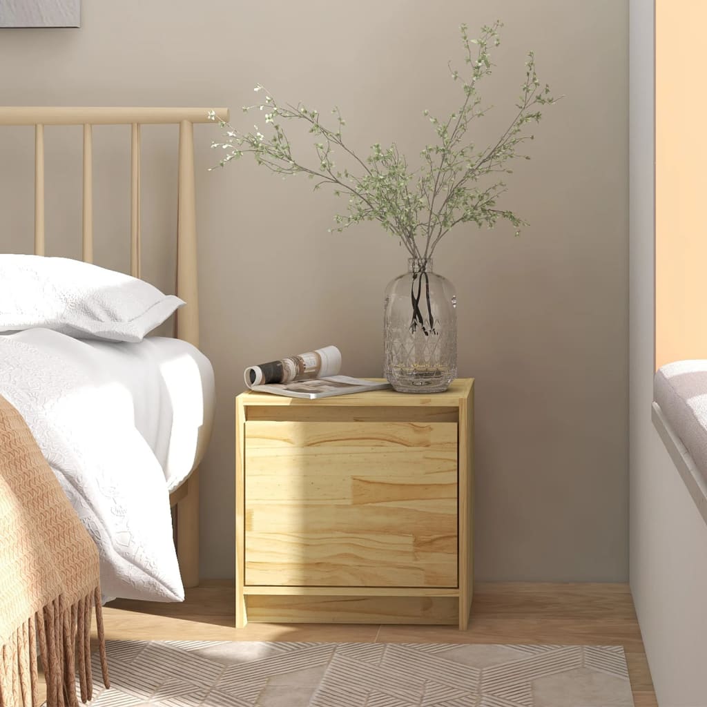 Bedside Table - FLETCHER Forest Nightstand Natural 40cm