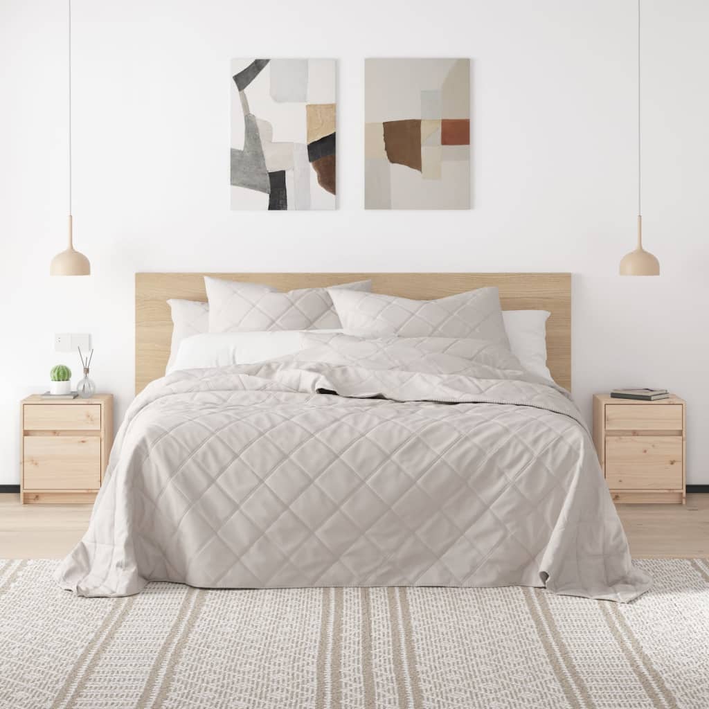 Bedside Table - SHEFFIELD 2 Piece Nightstand Natural 40cm