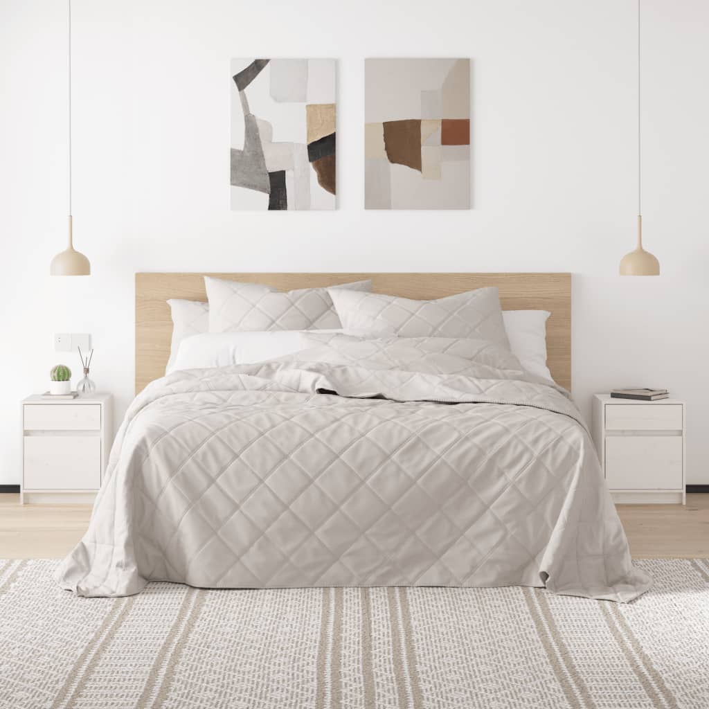 Bedside Table - SHEFFIELD 2 Piece Nightstand White 40cm