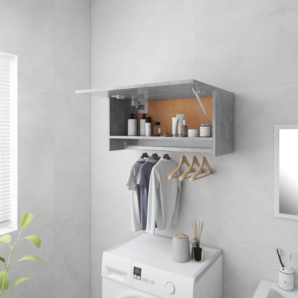 Wardrobe Concrete Grey 70x32.5x35cm Engineered Wood