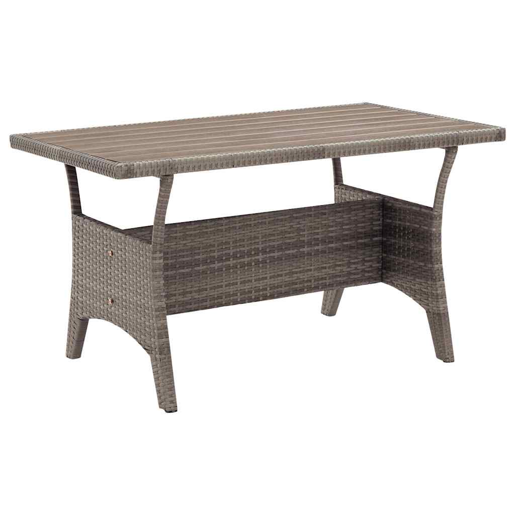 RIBRO Garden Table 120x70x66 cm Poly Rattan - Grey
