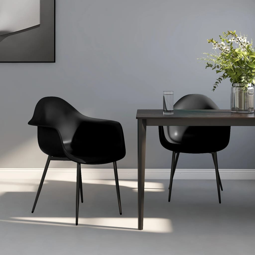 Dining Chairs 2 Pieces Black PP