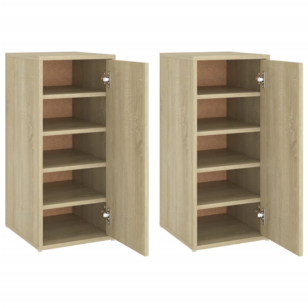 Shoe Cabinets 2 pcs Sonoma Oak 32x35x70 cm Engineered Wood