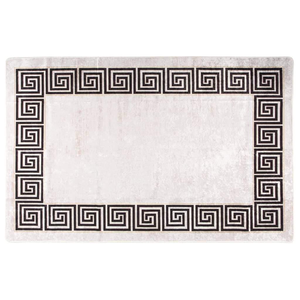 Rug Washable 160x230 cm Light Beige Anti Slip