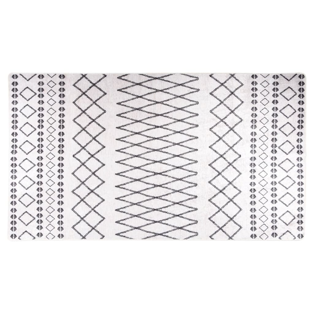 Rug Washable 190x300 cm Black and White Anti Slip