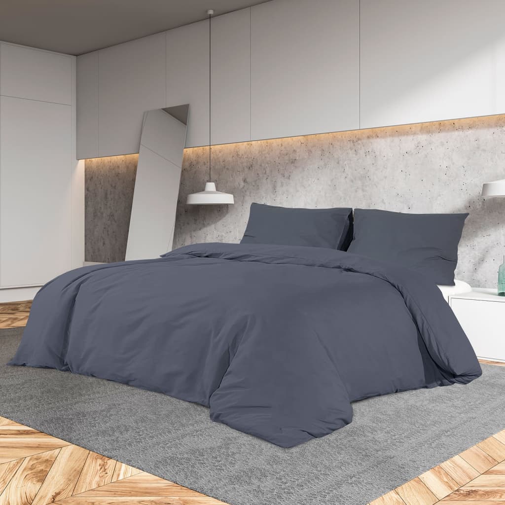 Duvet Cover Set Anthracite 140x200 cm Light-weight Microfiber