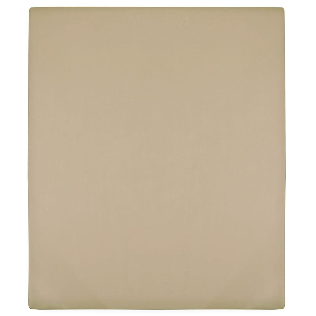 Jersey Fitted Sheets 2 Pcs Taupe 100x200cm Cotton