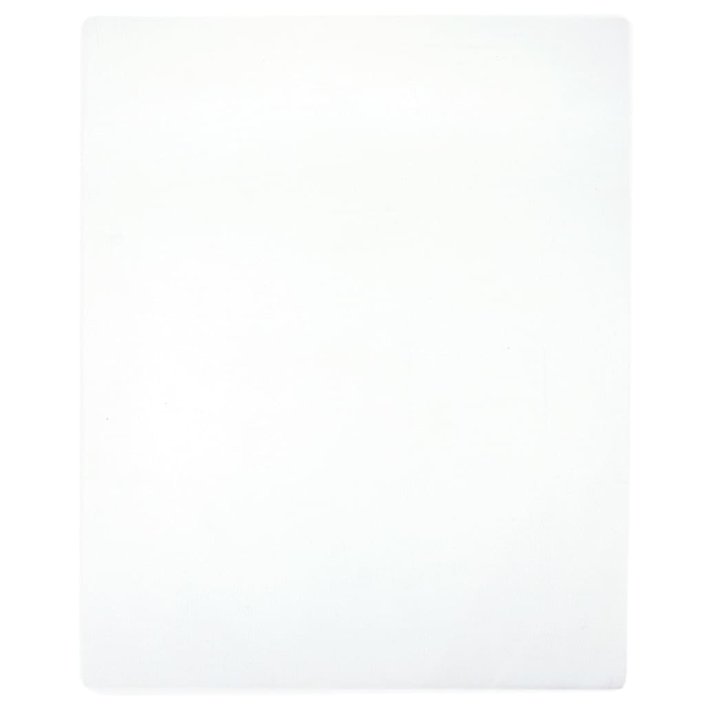 Jersey Fitted Sheet White 100x200 cm Cotton