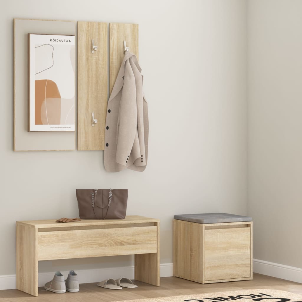 Hallway Furniture Set Sonoma Oak Engineered Wood - Zhen