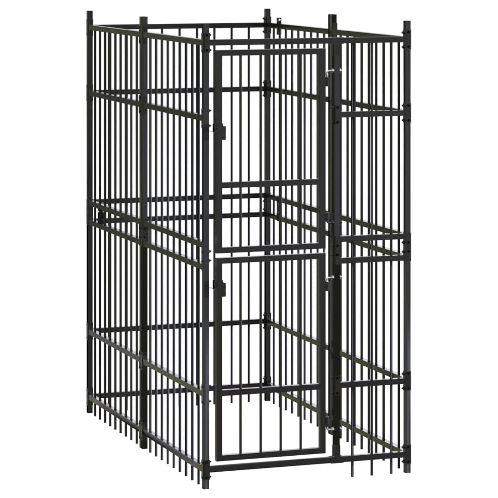 Outdoor Dog Kennel Steel 1.84 m2