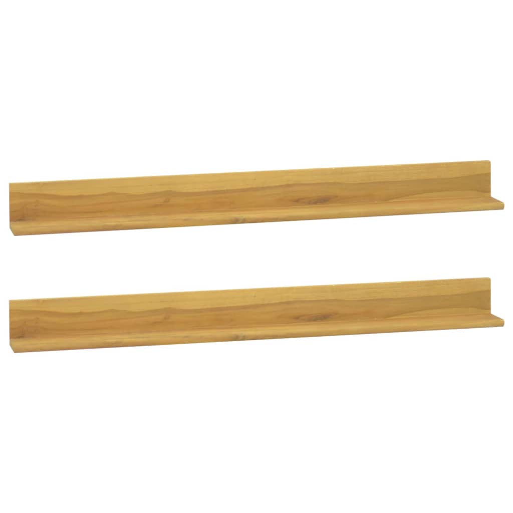 Wall Shelves 2 pcs 110x10x10 cm Solid Wood Teak