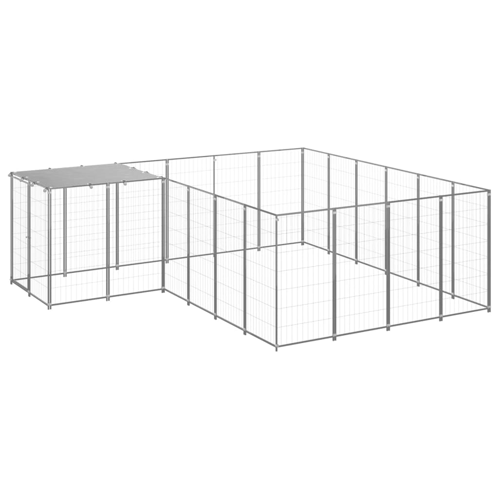 Dog Kennel Silver 8.47 m2 Steel