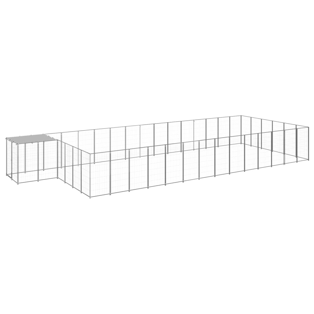 Dog Kennel Silver 26.62 m2 Steel
