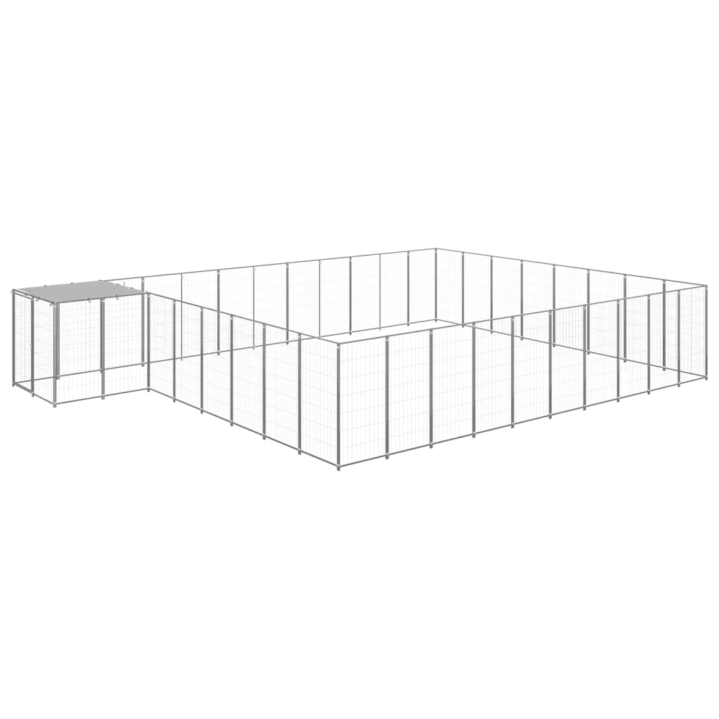 Dog Kennel Silver 25.41 m2 Steel