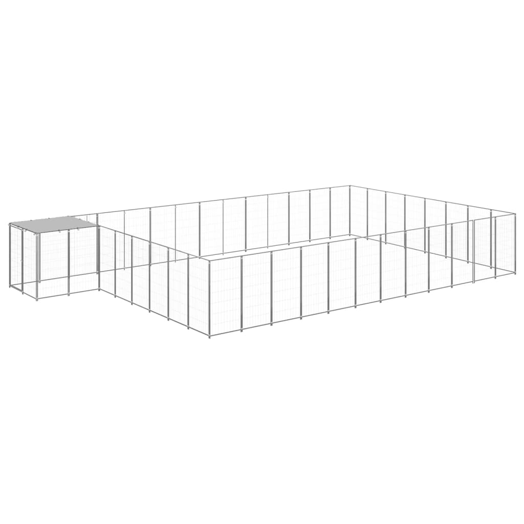 Dog Kennel Silver 30.25 m2 Steel