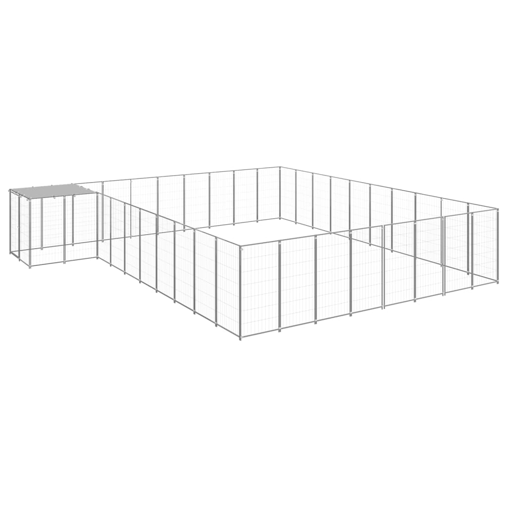 Dog Kennel Silver 25.41 m2 Steel
