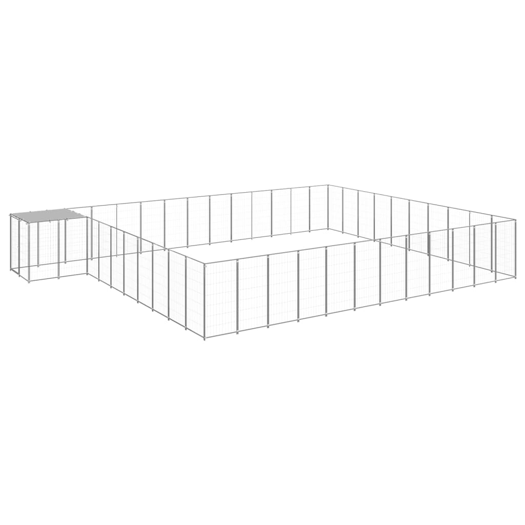 Dog Kennel Silver 37.51 m2 Steel