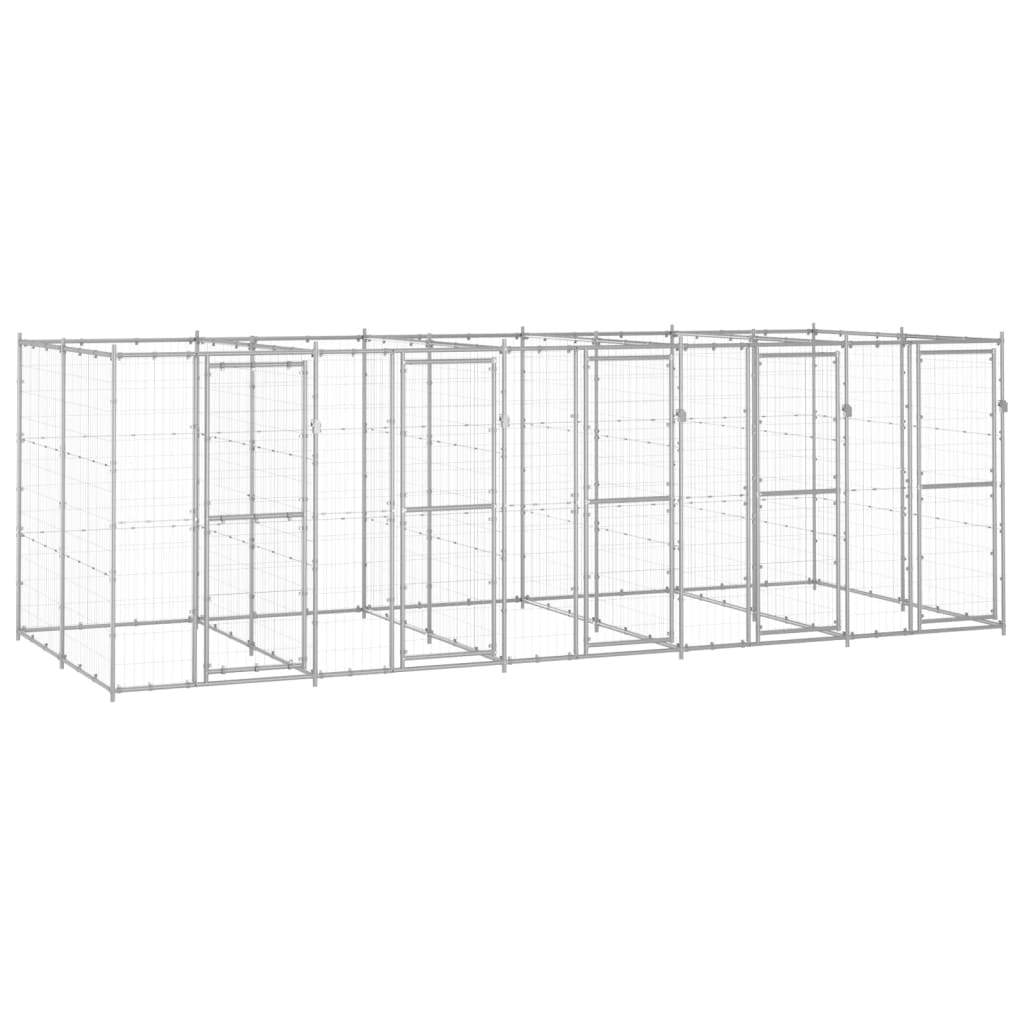Outdoor Dog Kennel Galvanised Steel 12.1 m2