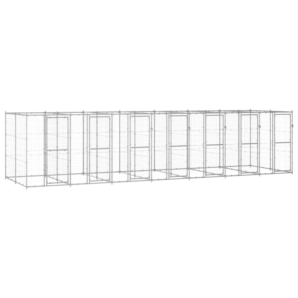 Outdoor Dog Kennel Galvanised Steel 16.94 m2