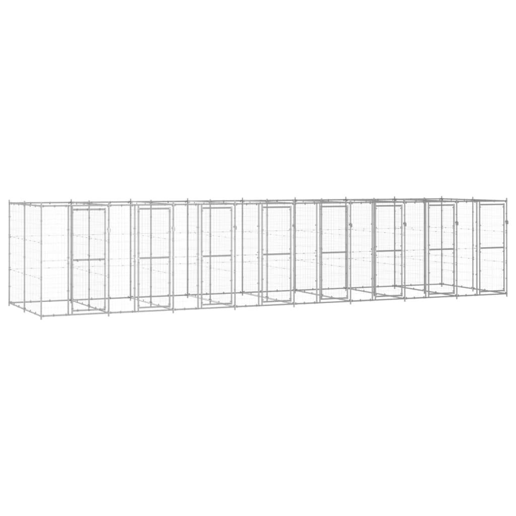 Outdoor Dog Kennel Galvanised Steel 19.36 m2