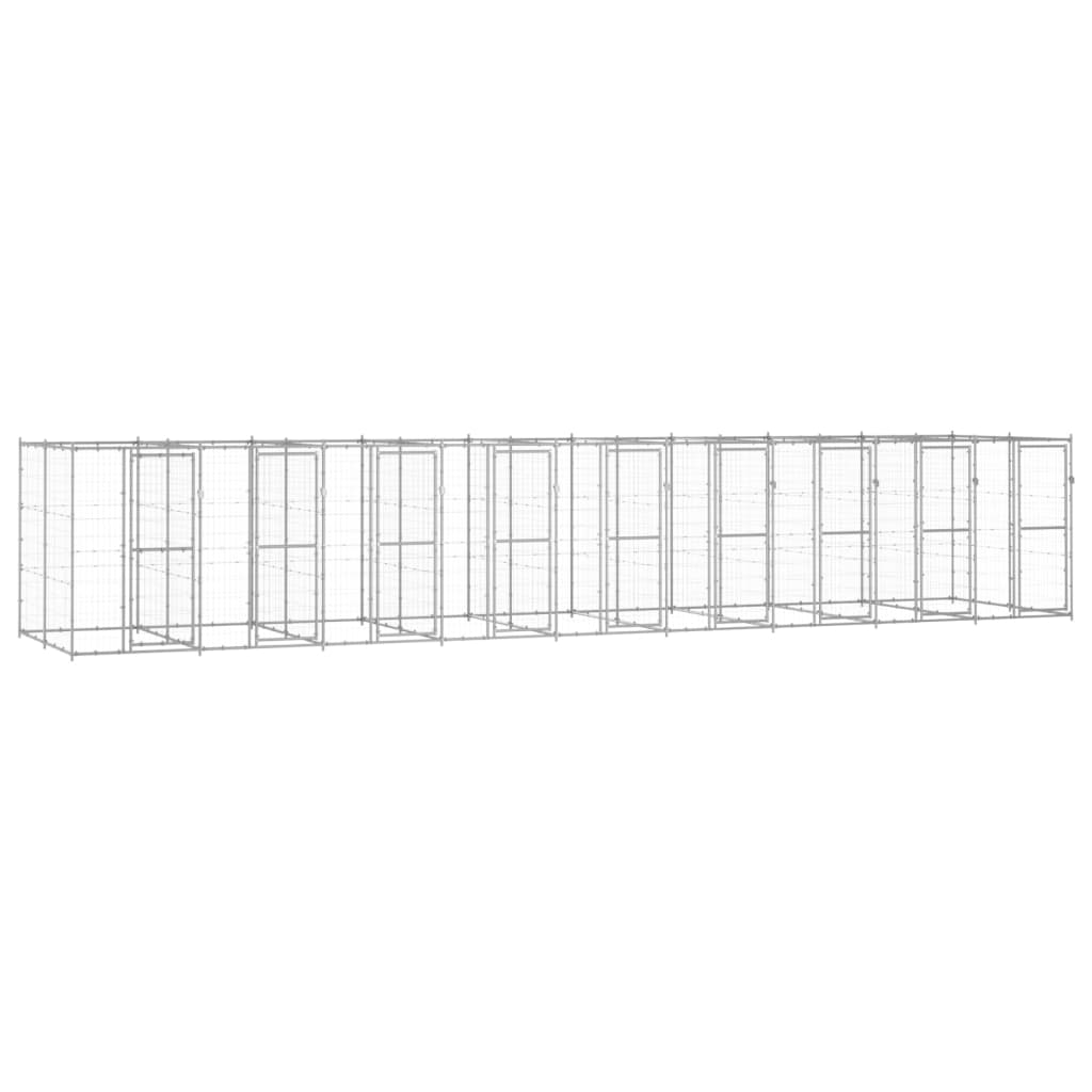 Outdoor Dog Kennel Galvanised Steel 21.78 m2