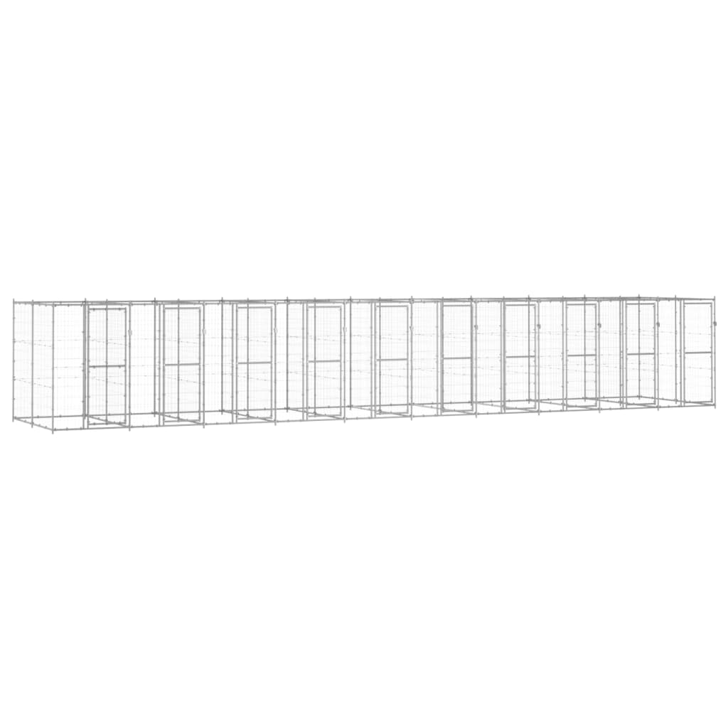 Outdoor Dog Kennel Galvanised Steel 24.2 m2