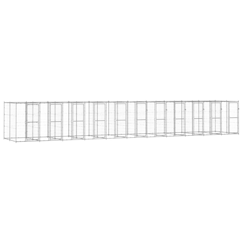 Outdoor Dog Kennel Galvanised Steel 26.62 m2