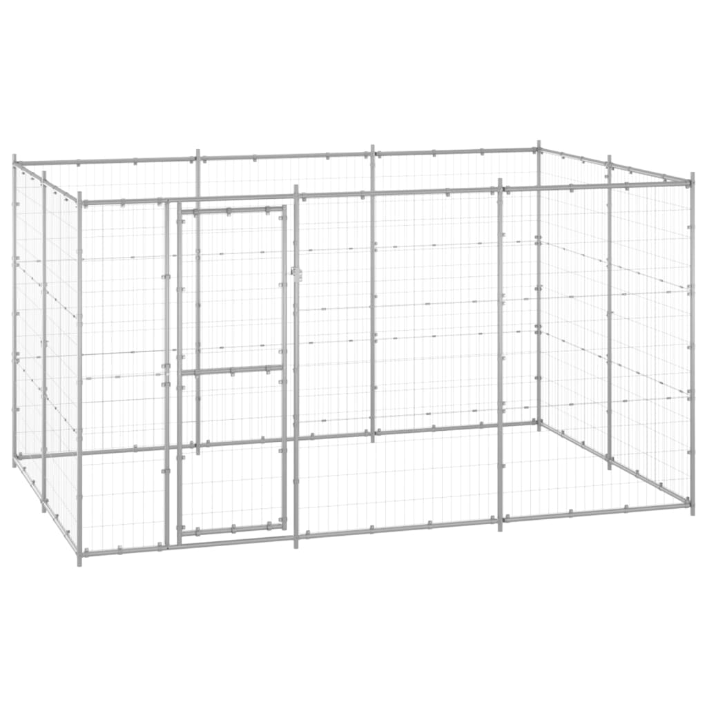 Outdoor Dog Kennel Galvanised Steel 7.26 m2