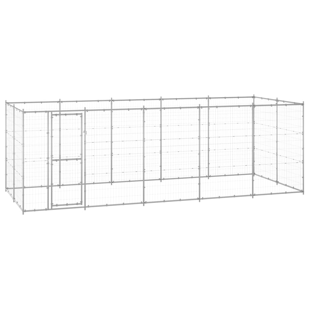 Outdoor Dog Kennel Galvanised Steel 12.1 m2