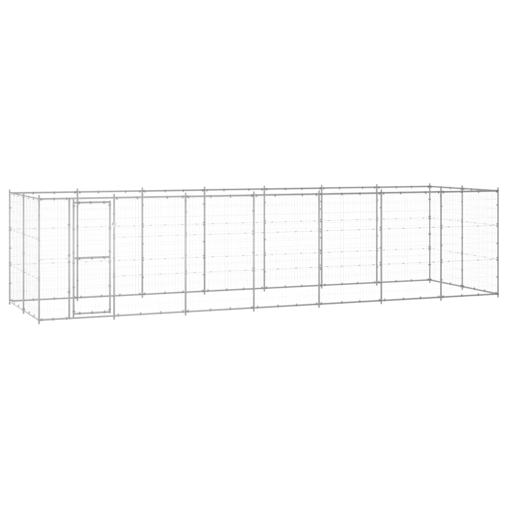 Outdoor Dog Kennel Galvanised Steel 16.94 m2