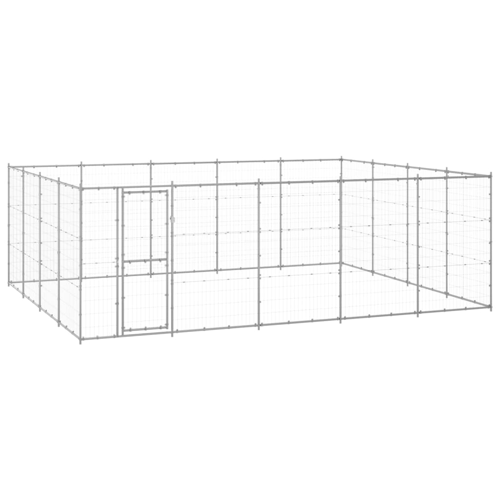 Outdoor Dog Kennel Galvanised Steel 24.2 m2