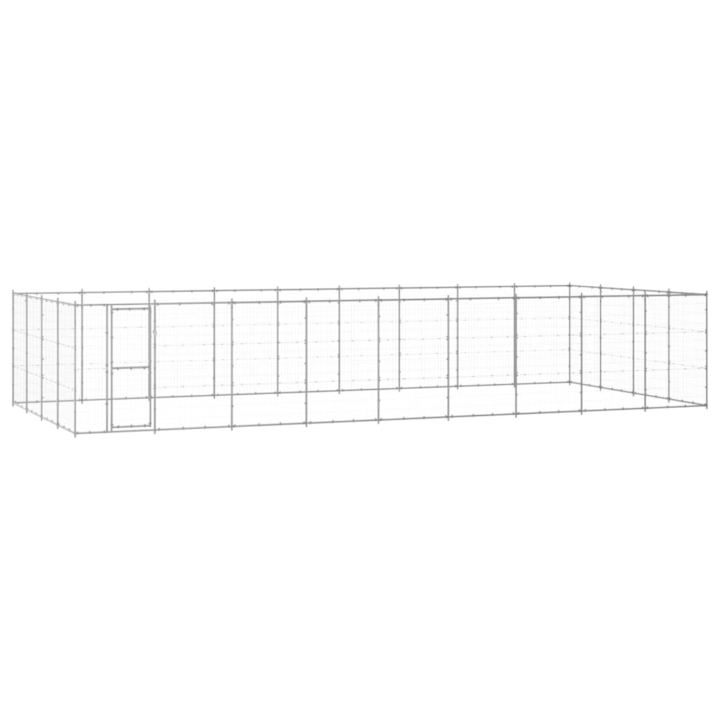 Outdoor Dog Kennel Galvanised Steel 43.56 m2