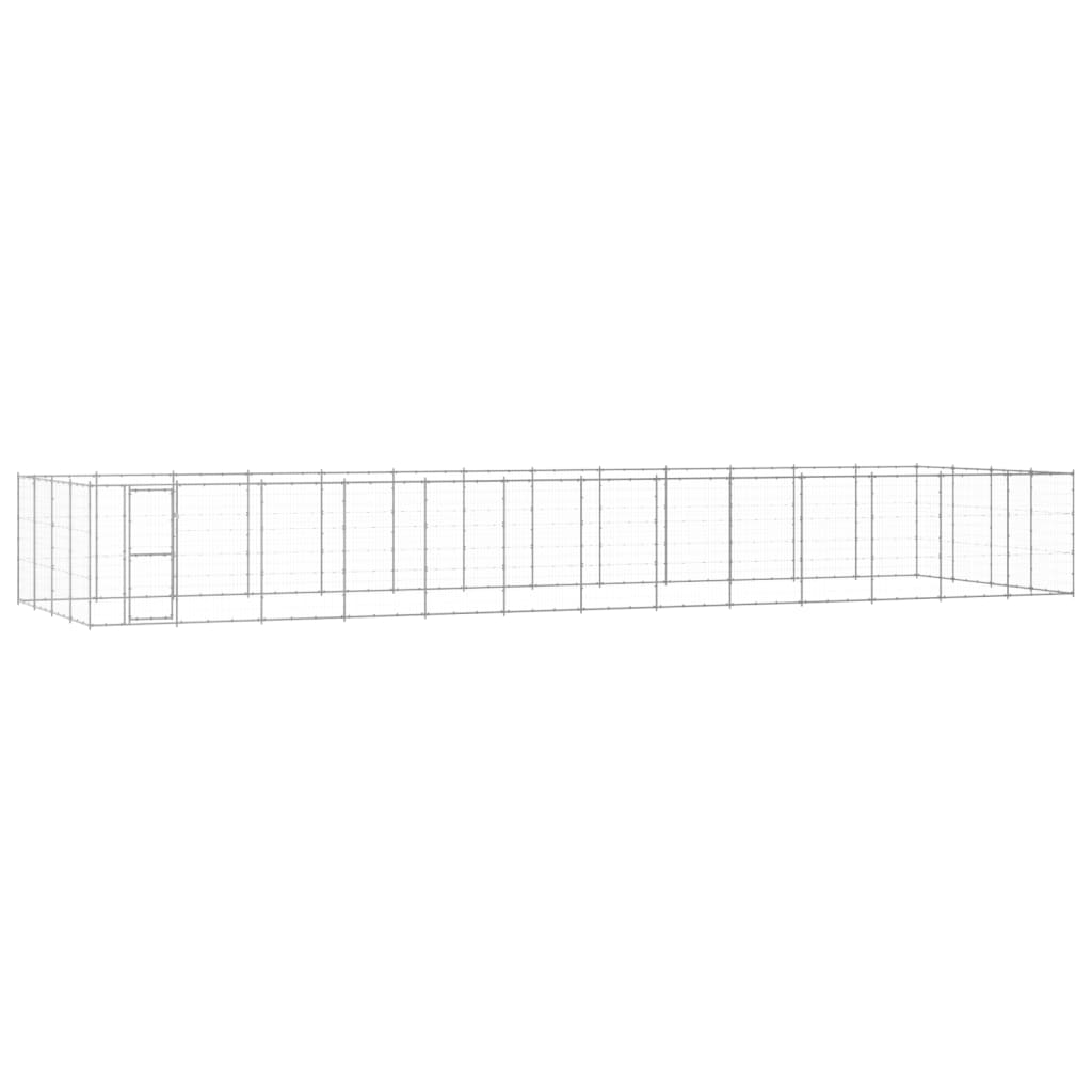 Outdoor Dog Kennel Galvanised Steel 53.24 m2