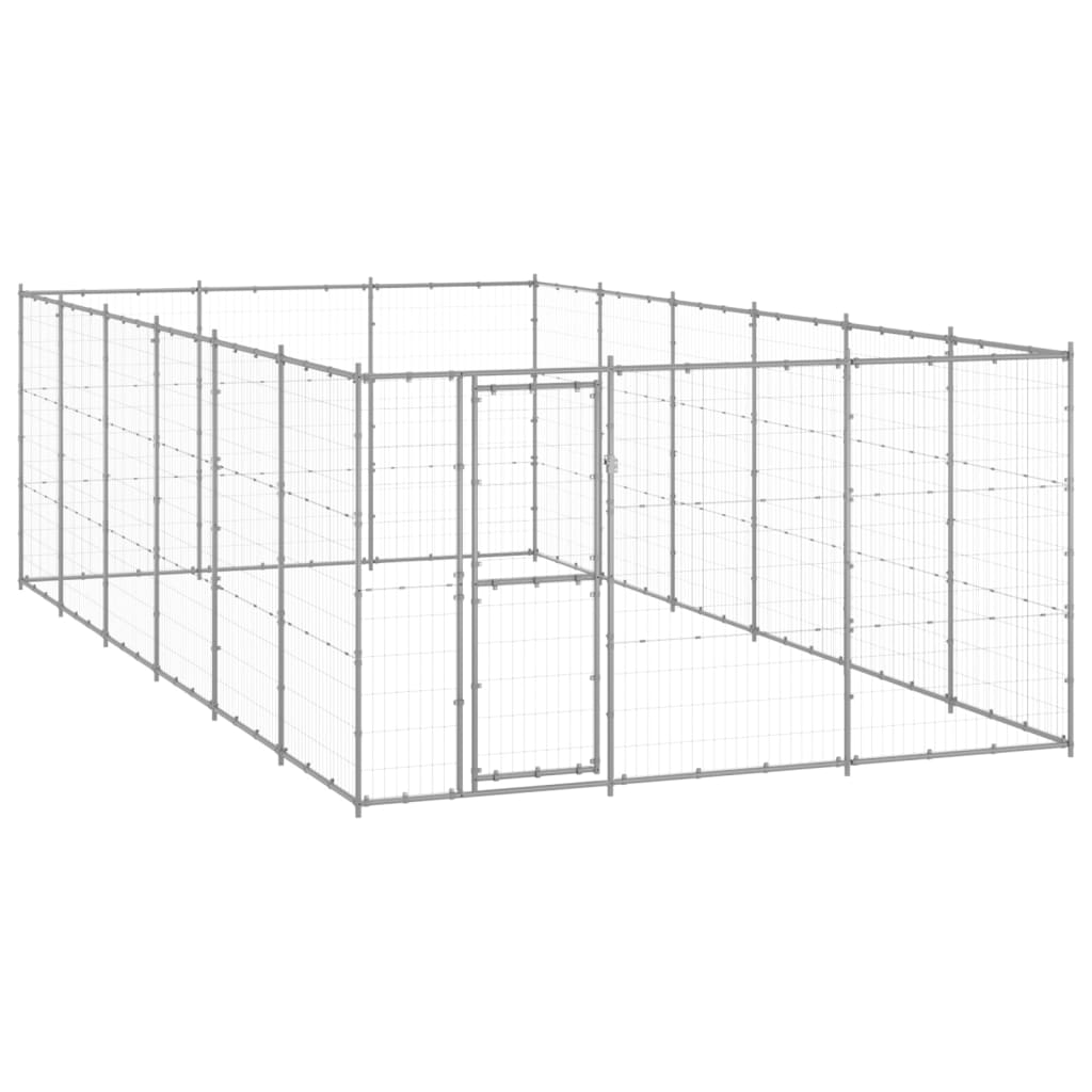 Outdoor Dog Kennel Galvanised Steel 21.78 m2 - 3082328