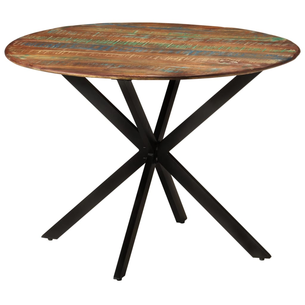Dining Table Ã ̃110x78 cm Solid Wood Reclaimed and Steel