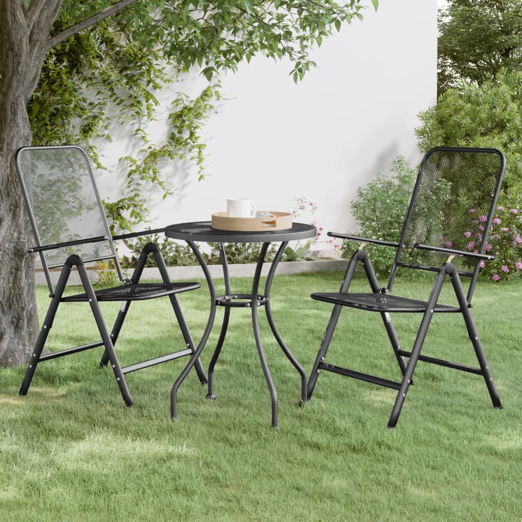 Garden Table Ã ̃60x72 cm Expanded Metal Mesh Anthracite