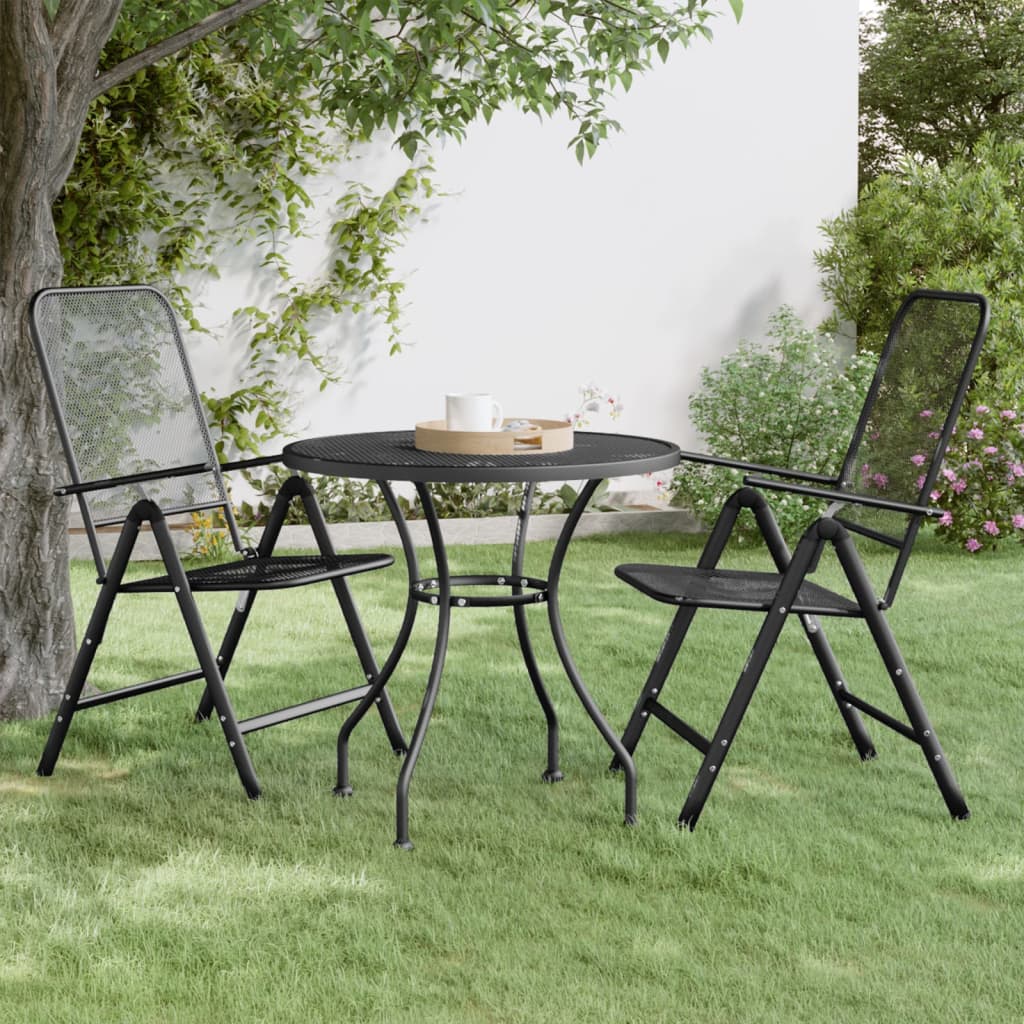 Garden Table Ã ̃80x72 cm Expanded Metal Mesh Anthracite